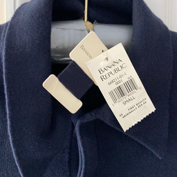 NWT Dark blue Banana Republic women’s long sleeve small cotton sweater - Picture 2 of 7